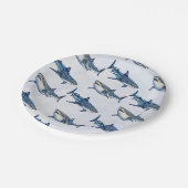 トレンディーモダンヴィンテージホエールシャークシー誕生日 ペーパープレート (アングル)