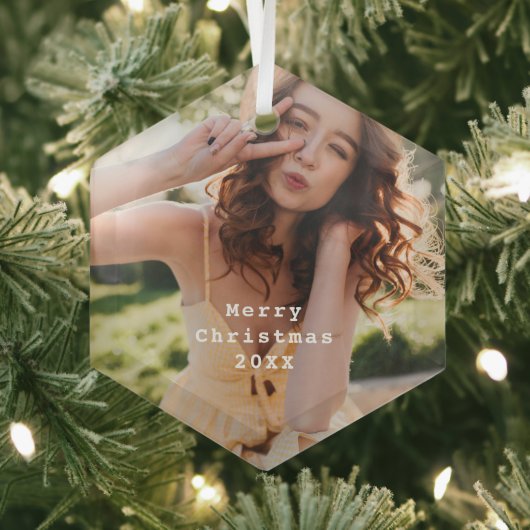 トレンディーモダン休日フォトタイプライターキープサケ ガラスオーナメント (インサイチュ)