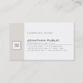 トレンディーモダン会社ロゴベージュホワイトシンプル 名刺 (正面)