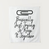 トレンディーモダン保IT Together Black Paperclip タペストリー (正面)