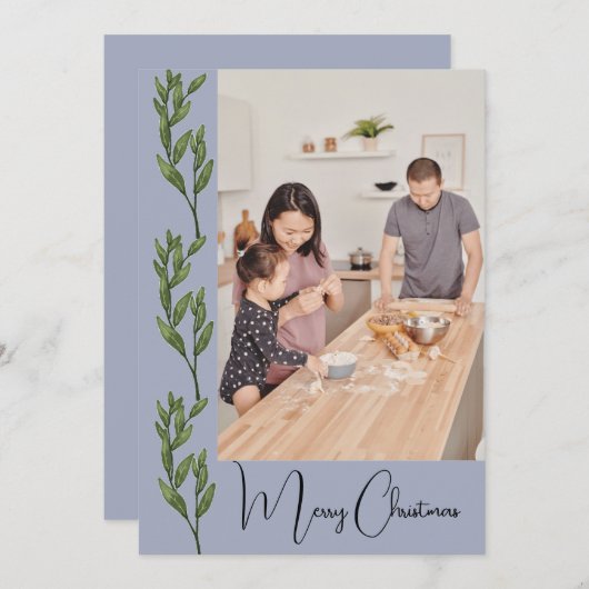 トレンディーモダン写真クリスマス シーズンカード (正面/裏面)