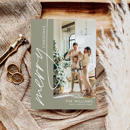トレンディーモダン写真クリスマス シーズンポストカード