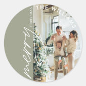 トレンディーモダン写真クリスマス ラウンドシール (正面)