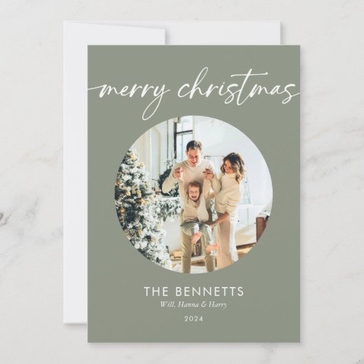 トレンディーモダン写真メリークリスマス シーズンカード (正面)