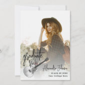 トレンディーモダン写真卒業パーティー招待状 招待状 (正面)