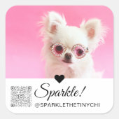 トレンディーモダン写真名QRコード大 スクエアシール (正面)