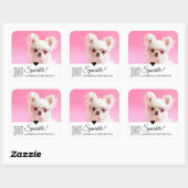 トレンディーモダン写真名QRコード大 スクエアシール (シート)