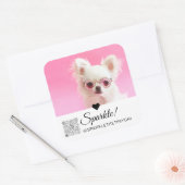 トレンディーモダン写真名QRコード大 スクエアシール (封筒)