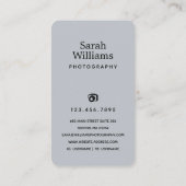 トレンディーモダン写真家の垂直 名刺 (裏面)