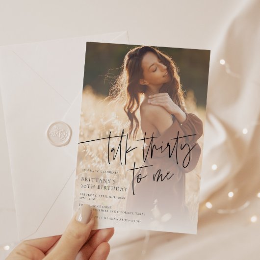 トレンディーモダン写真30歳の誕生日 招待状