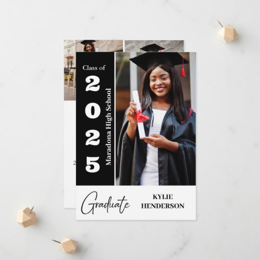 トレンディーモダン卒業写真 案内状 (正面/裏面インサイチュ)