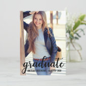 トレンディーモダン卒業発表フォトカード 案内状 (スタンド正面)