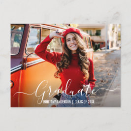 トレンディーモダン台本写真卒業パーティー インビテーションポストカード