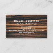 トレンディーモダン大工サービスと手作り木材 名刺 (裏面)