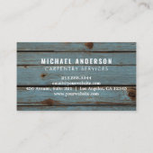 トレンディーモダン大工サービスと手作り木材 名刺 (裏面)