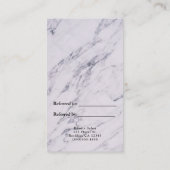 トレンディーモダン大理石エレガントグラム友人を参照 紹介カード (裏面)