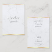 トレンディーモダン大理石エレガント金ゴールド文字テンプレート 名刺 (正面/裏面)