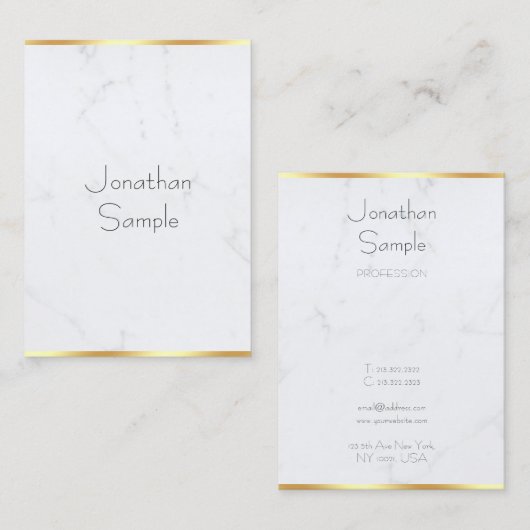 トレンディーモダン大理石エレガント金ゴールド文字テンプレート 名刺 (正面/裏面)