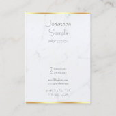 トレンディーモダン大理石エレガント金ゴールド文字テンプレート 名刺 (裏面)