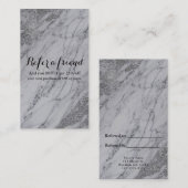 トレンディーモダン大理石シルバーグラムRefer a Friend 紹介カード (正面/裏面)