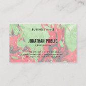 トレンディーモダン抽象芸術アエレガントートレッドグリーン 名刺 (裏面)