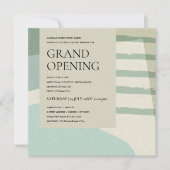 トレンディーモダン抽象芸術アクアブルーアートグランドオープン 招待状 (正面)