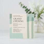 トレンディーモダン抽象芸術アートアクアブルーグランドオープン 招待状 (スタンド正面)