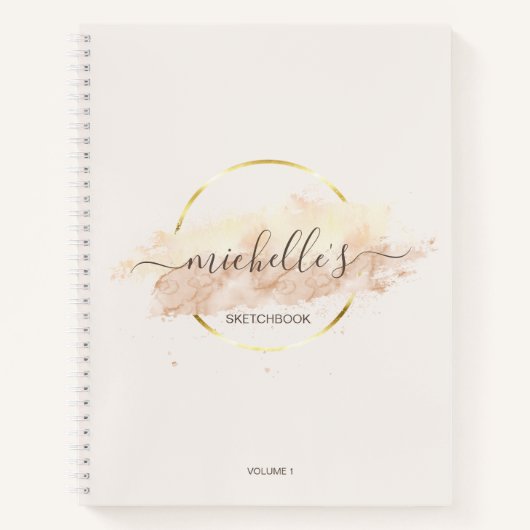 トレンディーモダン抽象芸術アートウォーターカラースケッチブックN ノートブック (正面)