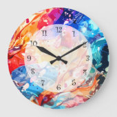 トレンディーモダン抽象芸術ウォールデコークロック ラージ壁時計 (正面)