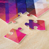 トレンディーモダン抽象芸術カラフル幾何学的パターン ジグソーパズル (側面)