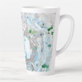 トレンディーモダン抽象芸術ピンクブルーグリーンホワイト カフェラテマグ (右)