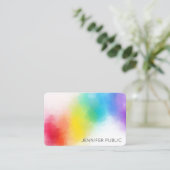 トレンディーモダン抽象芸術レインボーカラーテンプレート 名刺 (スタンド正面)