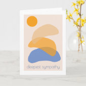 トレンディーモダン抽象芸術最深悔やみや弔慰 カード (黄色い花)
