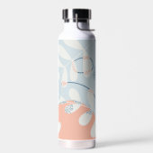 トレンディーモダン抽象芸術植物芸術モノグラム ウォーターボトル (左面)