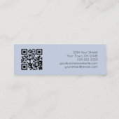 トレンディーモダン植物緑QRコード スキニー名刺 (裏面)
