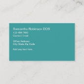 トレンディーモダン歯科医オフィスの名刺 名刺 (裏面)