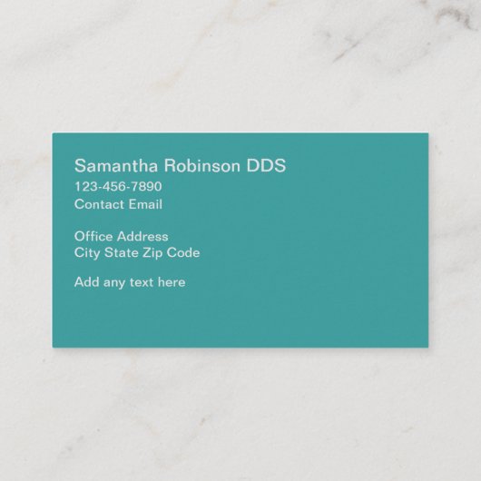 トレンディーモダン歯科医オフィスの名刺 名刺 (裏面)