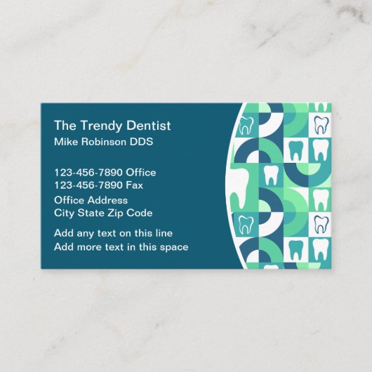 トレンディーモダン歯科医テーマ名刺 名刺 (正面)