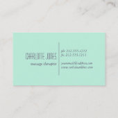 トレンディーモダン水色多肉処理ビジネスカード 名刺 (裏面)