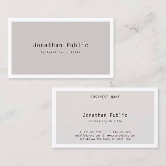 トレンディーモダン洗練されたミニマルテンプレート 名刺 (正面/裏面)