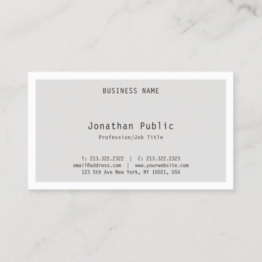 トレンディーモダン洗練されたミニマルテンプレート 名刺 (裏面)