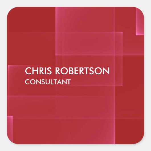 トレンディーモダン濃い赤 スクエアシール (正面)