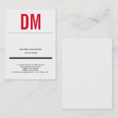 トレンディーモダン白シンプル色一文字 名刺 (正面/裏面)