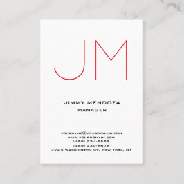 トレンディーモダン白シンプル色一文字 名刺