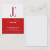 トレンディーモダン白シンプル色一文字 名刺 (正面/裏面)