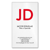 トレンディーモダン白灰色モノグラはっきりしたム マグネット名刺 (正面縦)