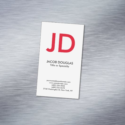 トレンディーモダン白灰色モノグラはっきりしたム マグネット名刺 (インサイチュ)