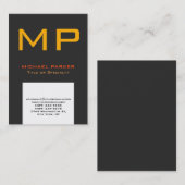 トレンディーモダン白黄色一文字 名刺 (正面/裏面)