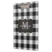トレンディーモダン白黒バッファロープレイドモノグラム クリップボード (左)