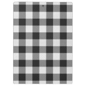 トレンディーモダン白黒バッファロープレイドモノグラム クリップボード (裏面)